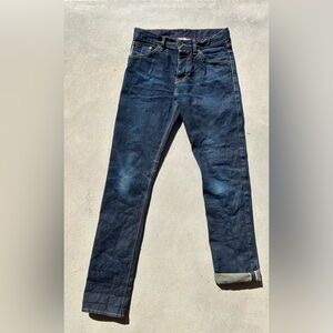 Raleigh Denim Thin. Men’s Jeans. 30 Waist. Raw Selvage Denim.